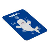 Cute beluga whale belbles cartoon afbeelding magneet (Rechterzijde)