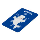 Cute beluga whale belbles cartoon afbeelding magneet (Linkerzijde)