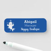 Cute beluga whale belbles cartoon afbeelding naamplaatje (In situ)