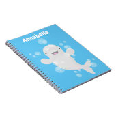 Cute beluga whale belbles cartoon afbeelding notitieboek (Rechterzijde)