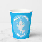 Cute beluga whale belbles cartoon afbeelding papieren bekers (Achterkant)