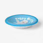 Cute beluga whale belbles cartoon afbeelding papieren kommen (Gebogen)