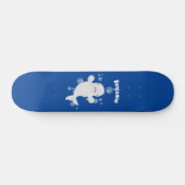Cute beluga whale belbles cartoon afbeelding persoonlijk skateboard (Horizontaal)