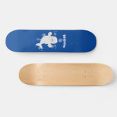 Cute beluga whale belbles cartoon afbeelding persoonlijk skateboard (Horizontaal)