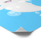 Cute beluga whale belbles cartoon afbeelding poster (Hoek)
