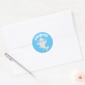Cute beluga whale belbles cartoon afbeelding ronde sticker (Envelop)