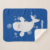 Cute beluga whale belbles cartoon afbeelding sherpa deken (Voorkant (horizontaal))