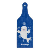 Cute beluga whale belbles cartoon afbeelding snijplank (Voorkant)