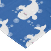 Cute beluga whale belbles cartoon afbeelding tafelkleed (Gekanteld)