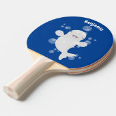 Cute beluga whale belbles cartoon afbeelding tafeltennisbatje (Voorkant Gekanteld)