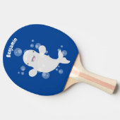 Cute beluga whale belbles cartoon afbeelding tafeltennisbatje (Zijkant)