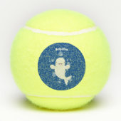 Cute beluga whale belbles cartoon afbeelding tennisballen (Achterkant)
