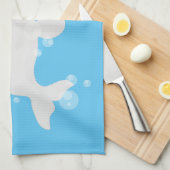 Cute beluga whale belbles cartoon afbeelding theedoek (Quarter Fold)