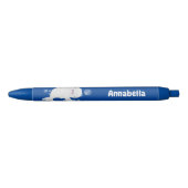 Cute beluga whale belbles cartoon afbeelding zwarte inkt pen (Voorkant)