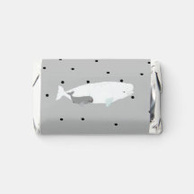 Cute Beluga Whale Boy Girl Birthday Party Gray