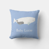 Cute Beluga Whale for Baby Boy, op maat blauw Kussen (Voorkant)