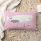 Cute Beluga Whale for Girls, aangepaste naam roze Kussen (Deken)