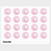 Cute Beluga Whale Girl Gift Custom Name Ronde Sticker (Vel)