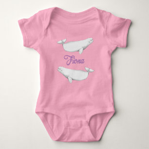 Cute Beluga Whale Illustration Pastel Romper
