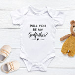 Cute, ben jij mijn godvaders voorstel?<br><div class="desc">Vraag het man dat je de peetvader van je kind wilt zijn met dit superschattige baby t-shirt. Laat je baby dit draag hebben en gebruik het om de vraag "Zal je mijn peetvader zijn" te poppen.</div>