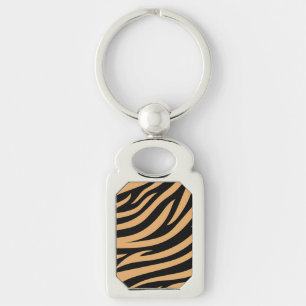 Cute Bengaalse Tijgerprint Metalen Sleutelhanger