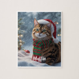 Cute Bengal Cat Christmas Personalized  Legpuzzel