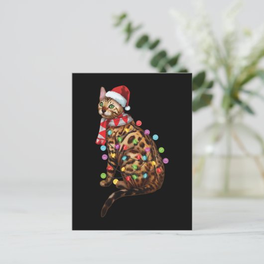 Cute Bengal Cat Funny Kerstfeestdag Giften Briefkaart (Staand voorkant)