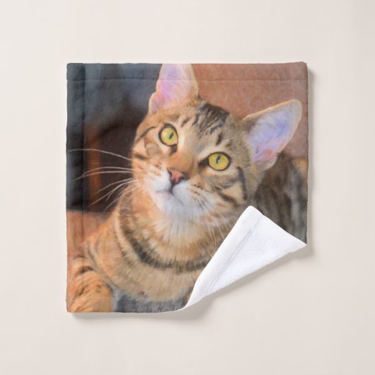 Cute Bengal Kitten Bad Handdoek (Wasdoekje)