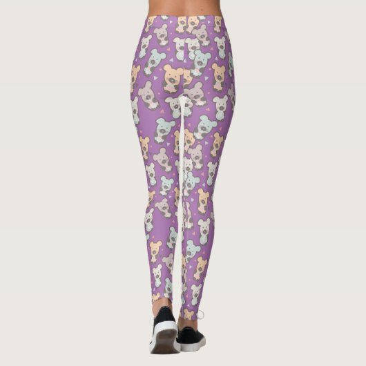Cute Beren behandelen Pattern Violet Legging (Achterkant)