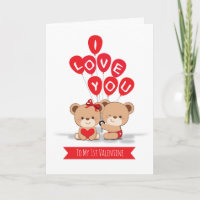 Cute Beren Couple Valentijnsdag Card