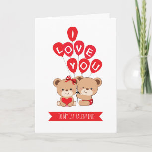 Cute Beren Couple Valentijnsdag Card Kaart