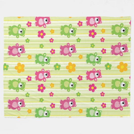 Cute Beren Fleece Deken (Voorkant (Horizontaal))