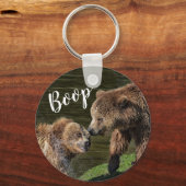Cute Beren Funny Boop Foto Sleutelhanger (Achterkant)