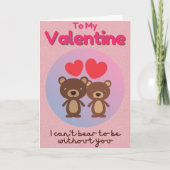 Cute Beren Funny Valentijn Card Kaart (Voorkant)