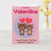 Cute Beren Funny Valentijn Card Kaart (Gele Bloem)