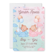 Cute Beren Geslacht Reveal Uitnodiging