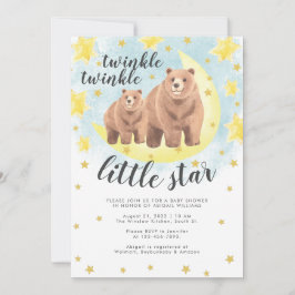 Cute Beren Gold Twinkle Little Star Baby shower Kaart