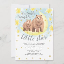 Cute Beren Gold Twinkle Little Star Baby shower Kaart