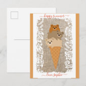 Cute Beren Ice Cream Cone Happy Summer Briefkaart (Voorkant / Achterkant)