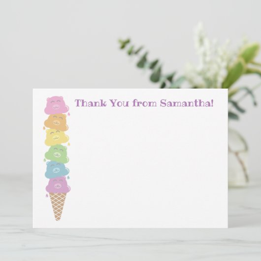 Cute Beren Ice Cream-flatpanel - Hartelijk dank Bedankkaart (Staand voorkant)