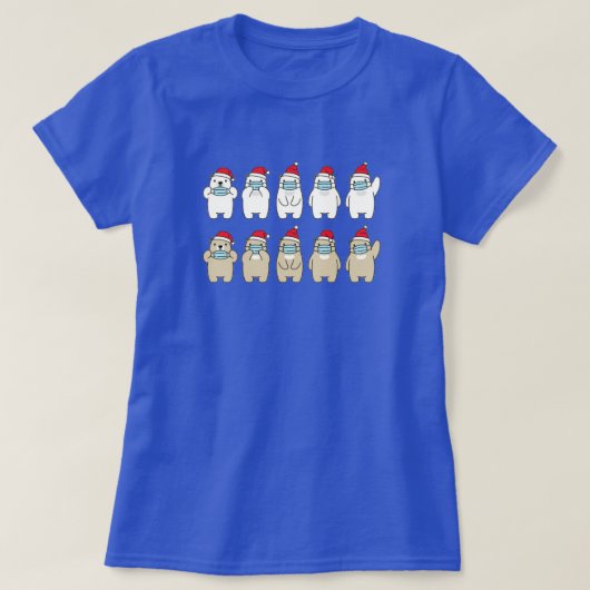 Cute beren kerstmasker pet t-shirt (Design voorkant)