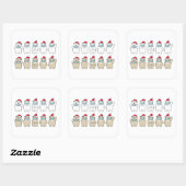 Cute beren kerstmasker pet vierkante sticker (Vel)