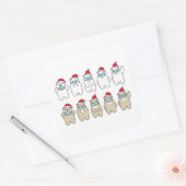 Cute beren kerstmasker pet vierkante sticker (Envelop)