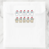 Cute beren kerstmasker pet vierkante sticker (Tas)