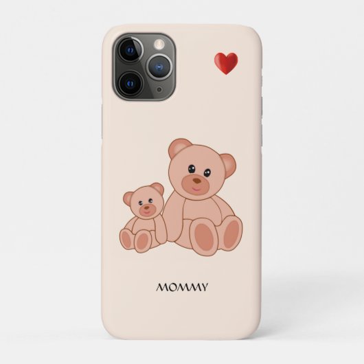 Cute beren op lichtbeige Case-Mate iPhone hoesje (Achterkant)