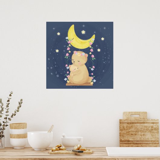 Cute beren poster (Keuken)