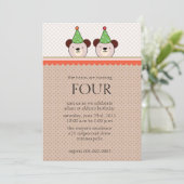 Cute Beren - Uitnodigingen voor donkere tweelingen (Staand voorkant)