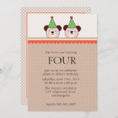 Cute Beren - Uitnodigingen voor donkere tweelingen (Voorkant / Achterkant)