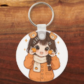 Cute berenmeisje sleutelhanger kawaii anime access (Voorkant)