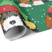 Cute Bernedole Mountain Dog Green Cadeaupapier (Rol Hoek)